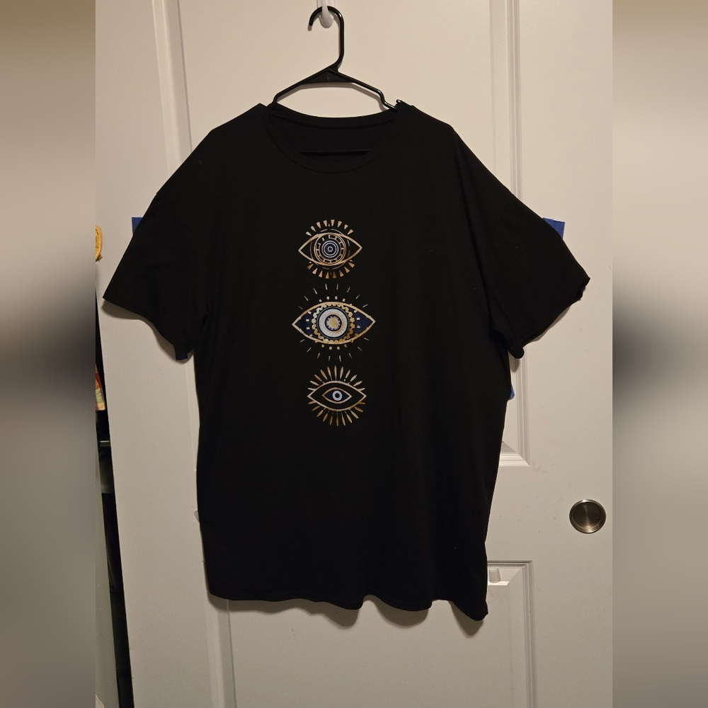 SHEIN Black Tee with Eye Design